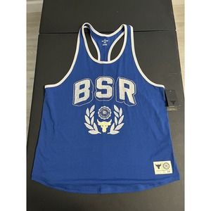 NWT Under Armour Project Rock 2XL XXL Adult Tank Top Blue Bodybuilding Mens A3